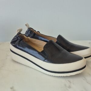 Elegant Black and White Women's Wedge Shoes